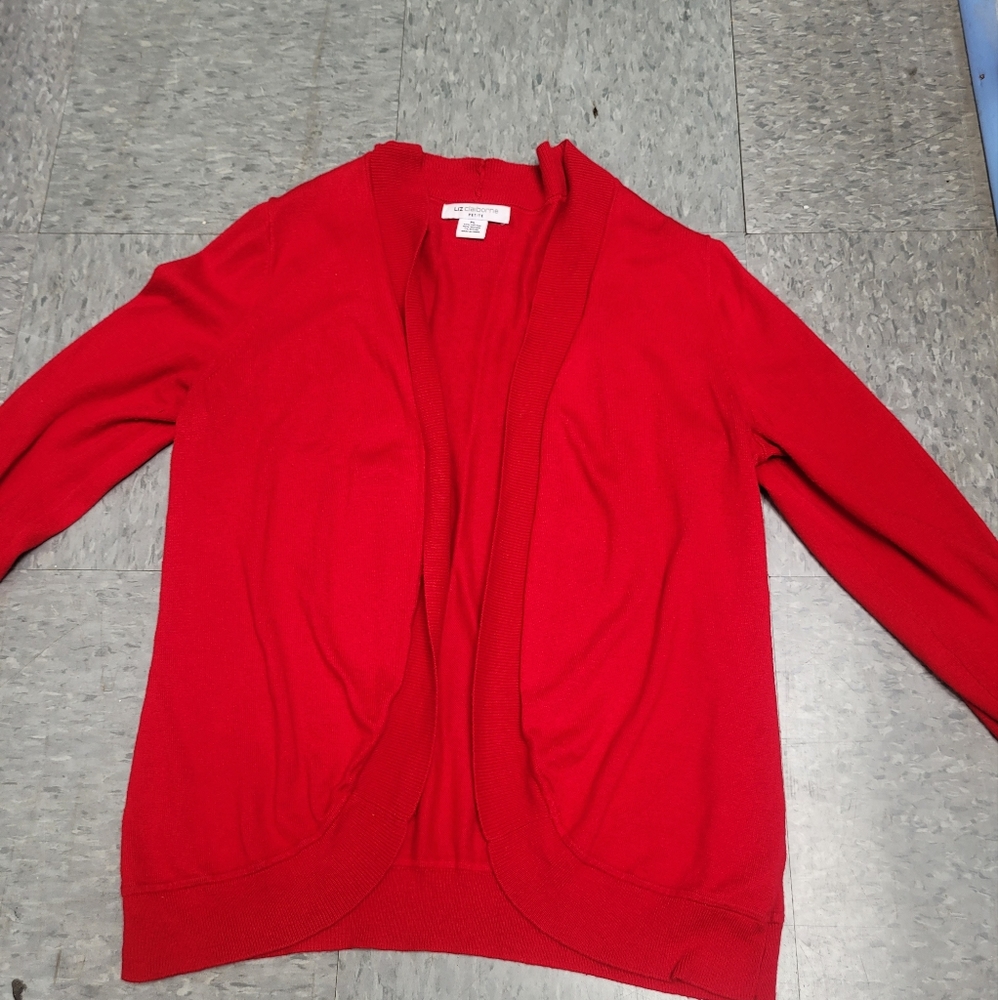 Womens Petite Large Red Cardigan
